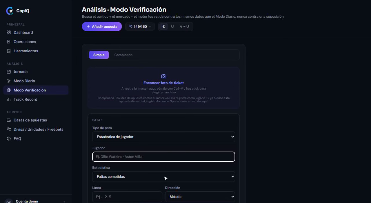 Paso 2 · Buscas el jugador con autocompletado del catálogo real